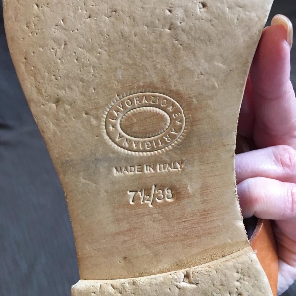 Women's Tan Leather Sandals - Picture 7 of 9